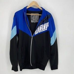 1738 ORIGINAL BRAND streetwear track jacket blue & black size MED men's
